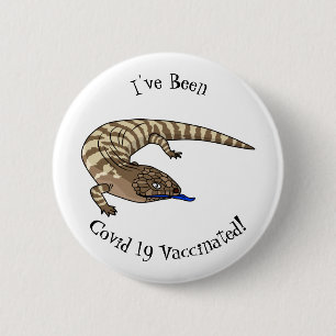 Blue tongue lizard reptile cartoon  2 inch round button