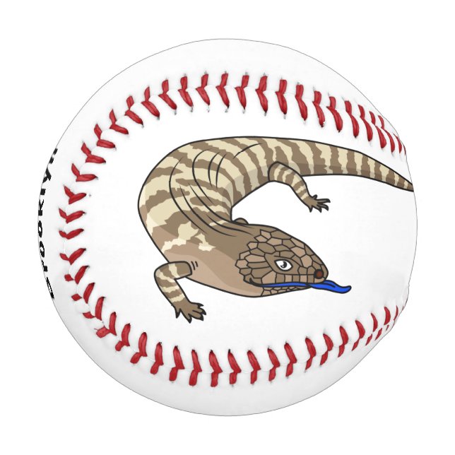 Blue tongue lizard reptile cartoon baseball (Front Left)