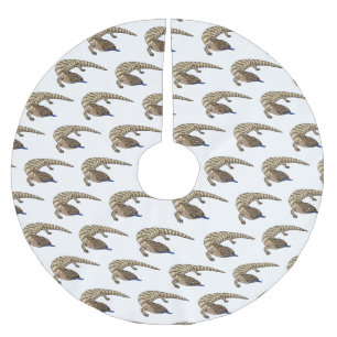 Blue tongue lizard reptile cartoon  brushed polyester tree skirt