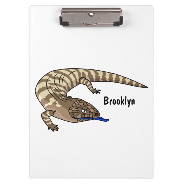 Blue tongue lizard reptile cartoon clipboard (Front)
