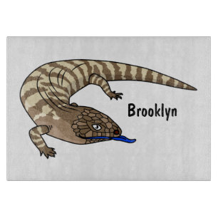 Blue tongue lizard reptile cartoon cutting board