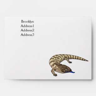 Blue tongue lizard reptile cartoon  envelope