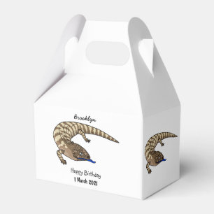 Blue tongue lizard reptile cartoon favor box