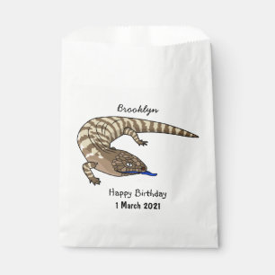 Blue tongue lizard reptile cartoon  favour bag