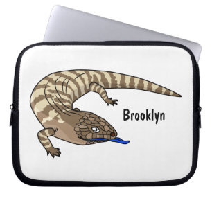 Blue tongue lizard reptile cartoon laptop sleeve
