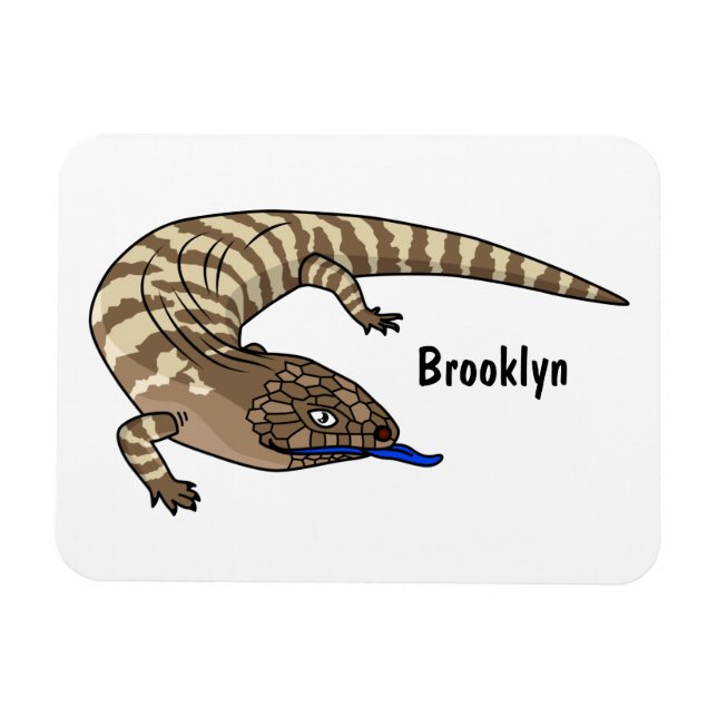 Blue tongue lizard reptile cartoon magnet (Horizontal)