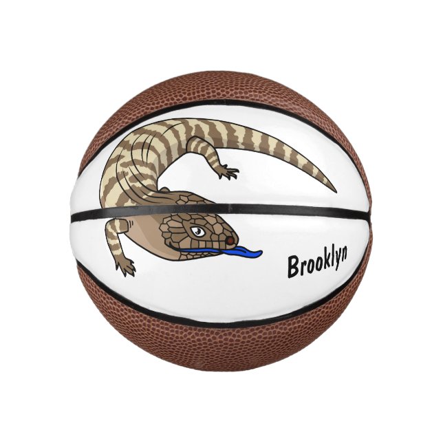 Blue tongue lizard reptile cartoon  mini basketball (Front)