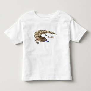 Blue tongue lizard reptile cartoon toddler t-shirt