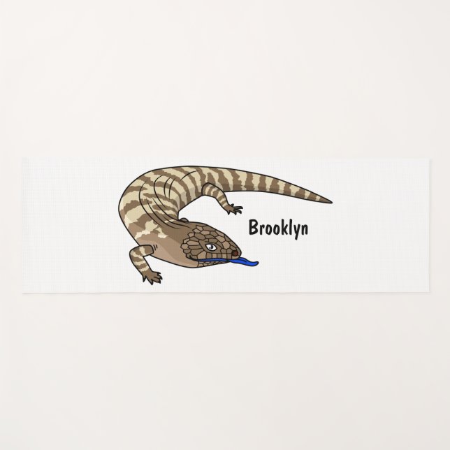 Blue tongue lizard reptile cartoon  yoga mat (Front (Horizontal))