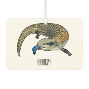 Blue-tongued skink cartoon illustration air freshener