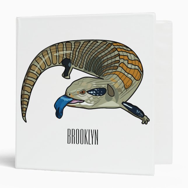 Blue-tongued skink cartoon illustration binder (Front/Inside)