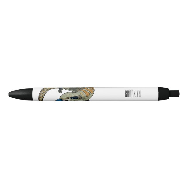 Blue-tongued skink cartoon illustration black ink pen (Front)