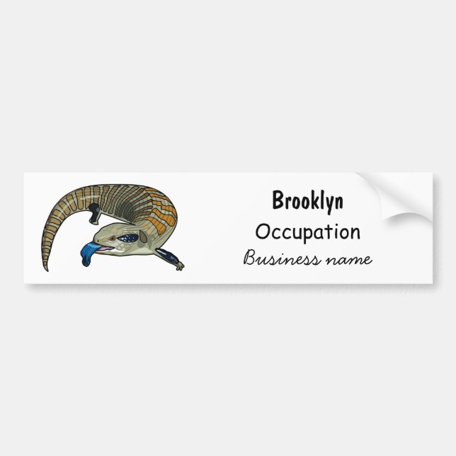 Blue-tongued skink cartoon illustration bumper sticker (Front)