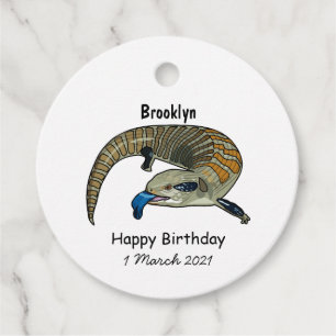 Blue-tongued skink cartoon illustration favour tags