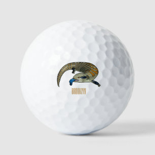 Blue-tongued skink cartoon illustration golf balls