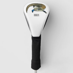 Blue-tongued skink cartoon illustration golf head cover