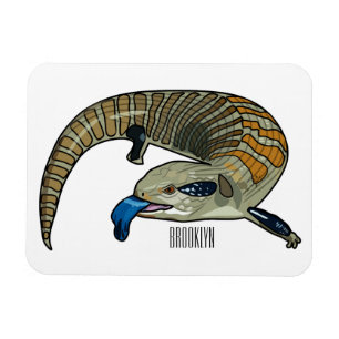 Blue-tongued skink cartoon illustration magnet