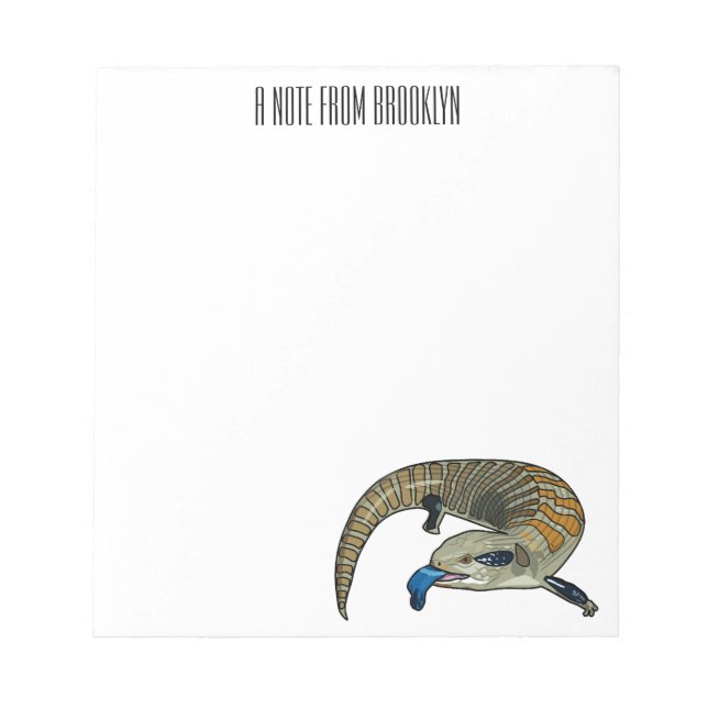 Blue-tongued skink cartoon illustration notepad (Front)
