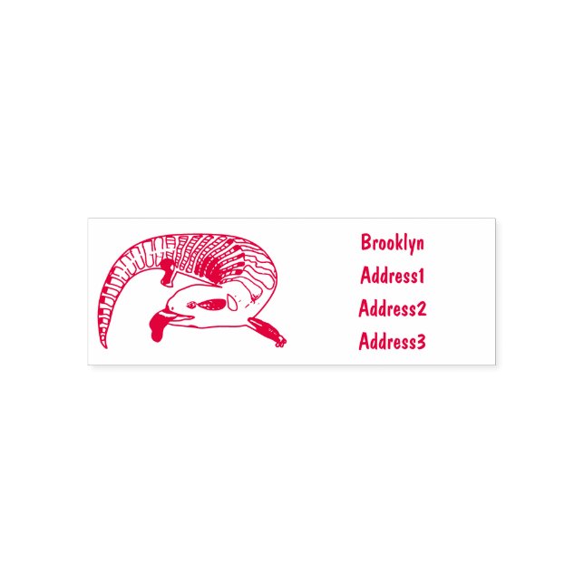 Blue-tongued skink cartoon illustration self-inking stamp (Design)