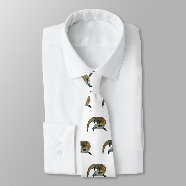 Blue-tongued skink cartoon illustration tie (Tied)
