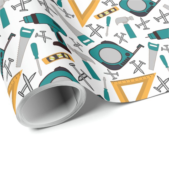 Blue Tools Wrapping Paper (Roll Corner)