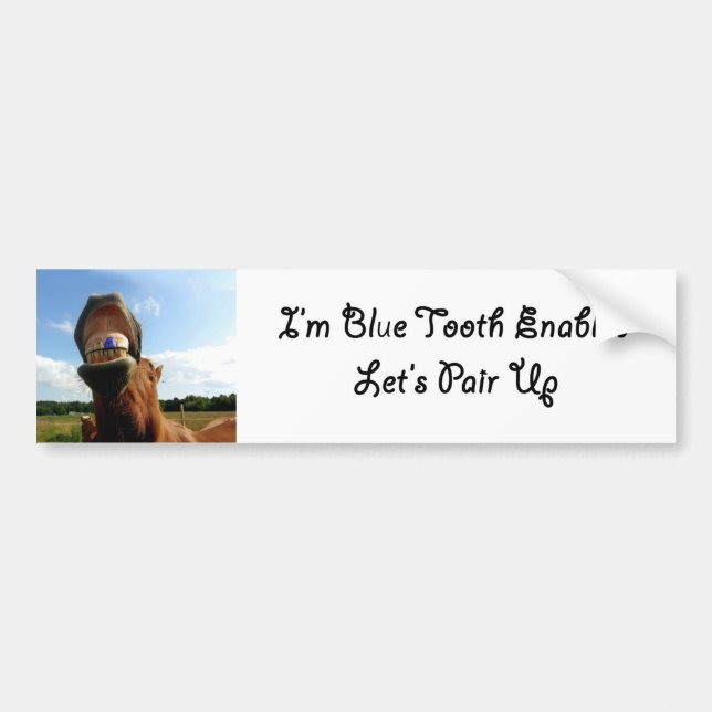 Blue Tooth Enabled Horse Bumper Sticker (Front)
