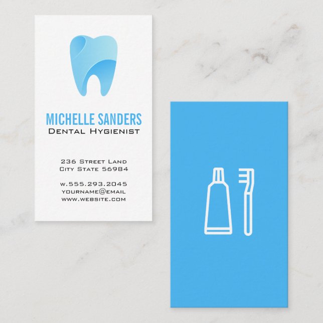 Blue Tooth Logo | Dental Business Card (Front/Back)