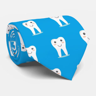 Blue Tooth Teeth Dentist Dental Neck Ties