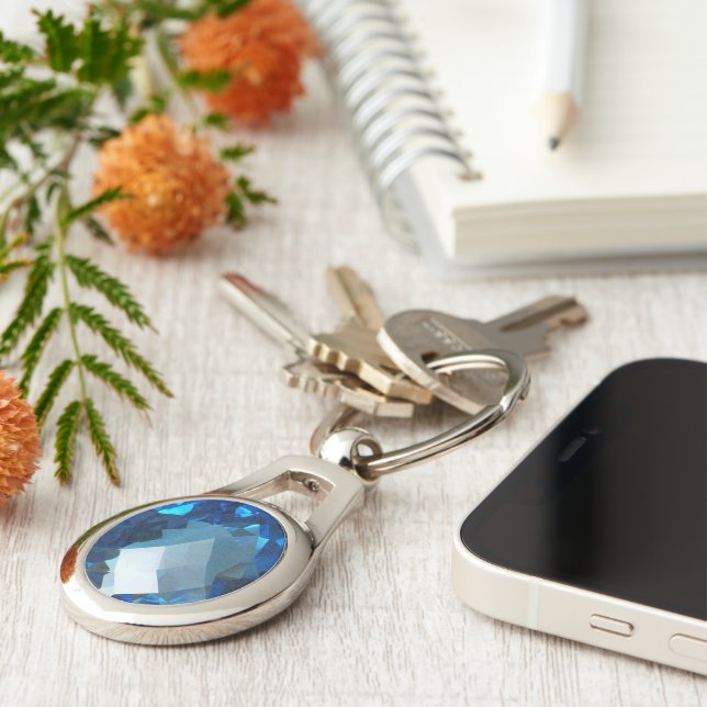 Blue Topaz 2 Keychain (Side)