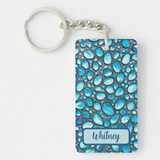 Blue Topaz and Silver Inspired Keychain (08)