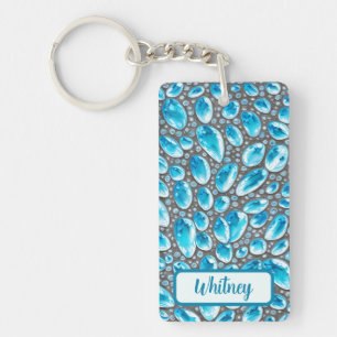 Blue Topaz et Silver Inspiré Porte - clé (06)
