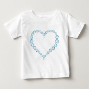 Blue Topaz Gem Heart Baby T-Shirt
