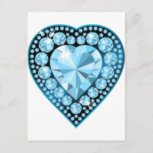 Blue Topaz Gem Heart Postcard