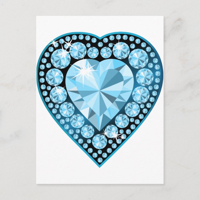 Blue Topaz Gem Heart Postcard (Front)