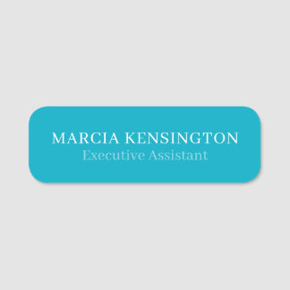 Blue Topaz Modern Professional Name Tag