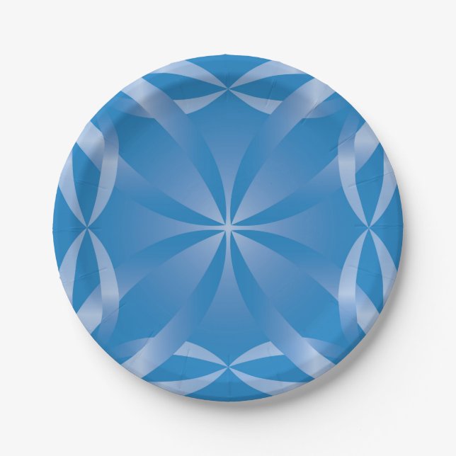 blue topaz pattern paper plate (Front)