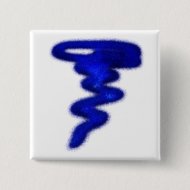 Blue Tornado 2 Inch Square Button (Front)