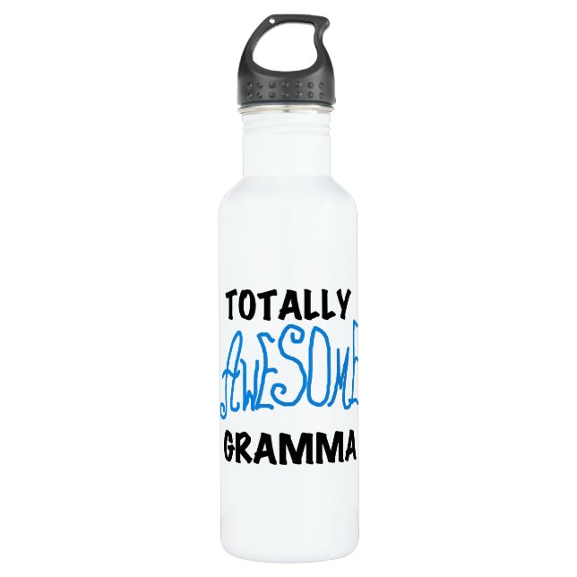 Blue Totally Awesome Gramma 710 Ml Water Bottle (Front)