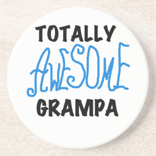 Blue Totally Awesome Grampa T-shirts and Gifts Coaster