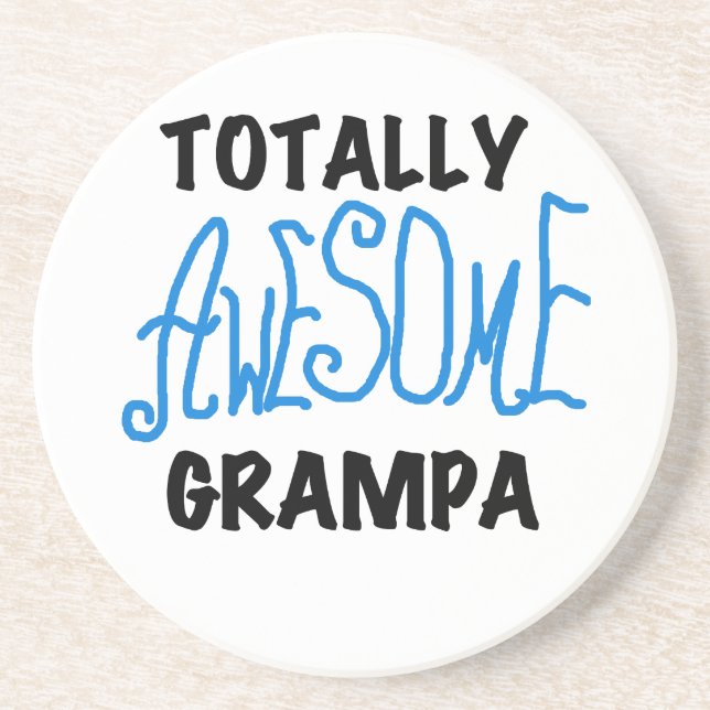 Blue Totally Awesome Grampa T-shirts and Gifts Coaster (Front)