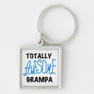 Blue Totally Awesome Grampa T-shirts and Gifts Keychain