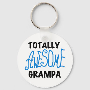 Blue Totally Awesome Grampa T-shirts and Gifts Keychain