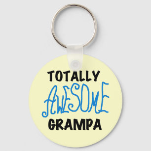 Blue Totally Awesome Grampa T-shirts and Gifts Keychain
