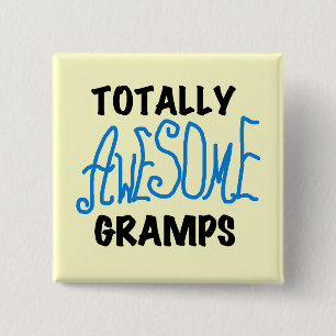 Blue Totally Awesome Gramps T-shirts and Gifts 2 Inch Square Button