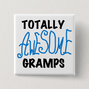 Blue Totally Awesome Gramps T-shirts and Gifts 2 Inch Square Button