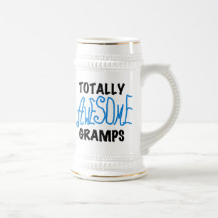 Blue Totally Awesome Gramps T-shirts and Gifts Beer Stein