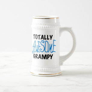 Blue Totally Awesome Grampy Tshirts and Gifts Beer Stein