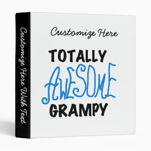 Blue Totally Awesome Grampy Tshirts and Gifts Binder