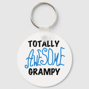 Blue Totally Awesome Grampy Tshirts and Gifts Keychain