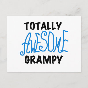 Blue Totally Awesome Grampy Tshirts and Gifts Postcard